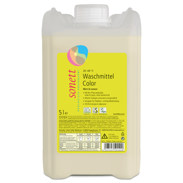 Vaskemiddel, mynte&sitron, 5 l, økologisk, Sonett